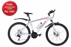 Mitras Propane Aluminum 26 Inches 21 Speed Shimano Gears Hardtail Men Mountain Bicycle- White